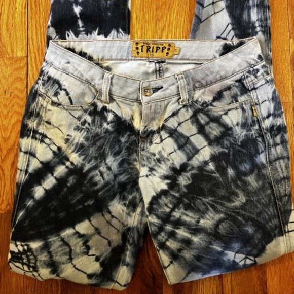 Tripp nyc Denim - Tripp NYC by Daang Goodman Blue Tie Dye Skinny Jeans